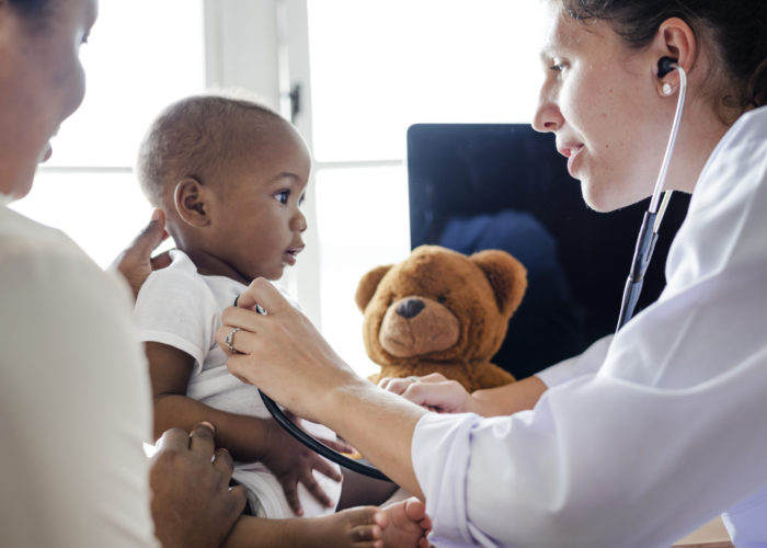 Baby visiting the doctor for a checkup